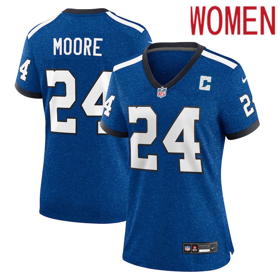 Women Indianapolis Colts #24 Lenny Moore Nike Royal Indiana Nights Alternate Game NFL Jersey